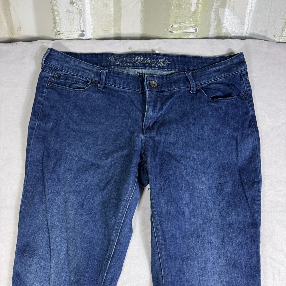 Express Womens Skinny Jeans Blue Denim Straight Leg Stretch 5-Pockets Outdoor 14